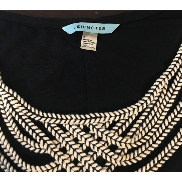 Anthropologie Leifnotes Navy Blue Scalloped Rope Tank Top - Size Small - Picture 4 of 8